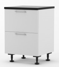 Milan - Doors for 600mm wide Two Drawer Base Cabinet with Top Hid