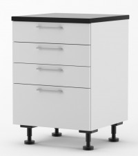Milan - 600mm wide Four Drawer Base Cabinet - with Blum Runners